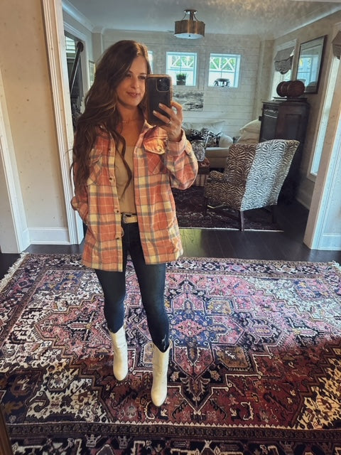 The Hayden Plaid Jacket in Pink