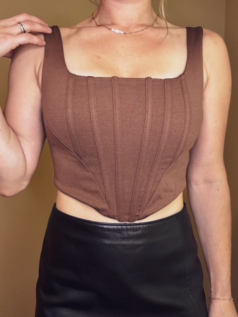 The Lainey Corset in Brown