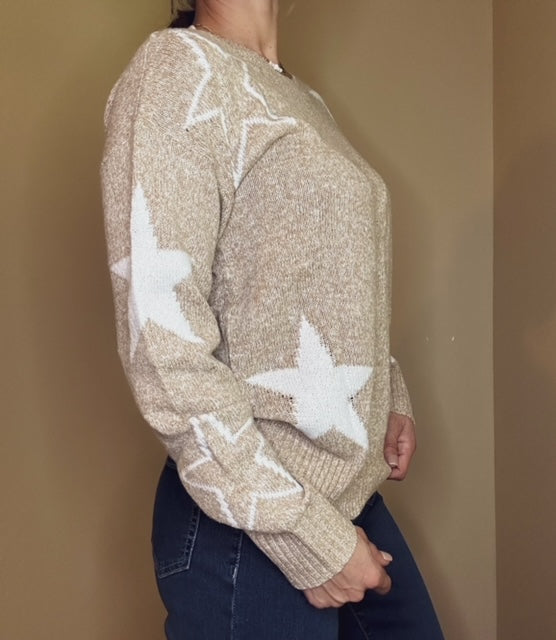 The Anna Star Sweater in Khaki