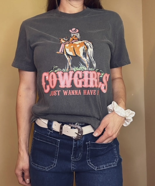 Cowgirls Just Wanna Have Fun Graphic T