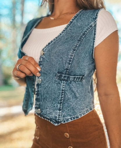 The Valerie Vest In Denim