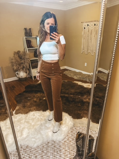 The Remi Crop Pant in Chestnut